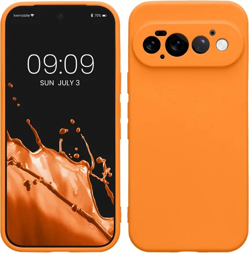 Vista 137 de kwmobile Funda compatible con Google Pixel 9 - Funda protectora delgada de TPU para teléfono - Acabado mate suave - Piedra antigua
