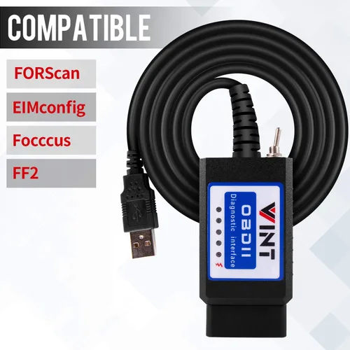 Vista 2 de VINT-TT55502 ELM327 USB modificado para FOSCAN ELMconfig FOCCCUS HS-CAN / MS-CAN