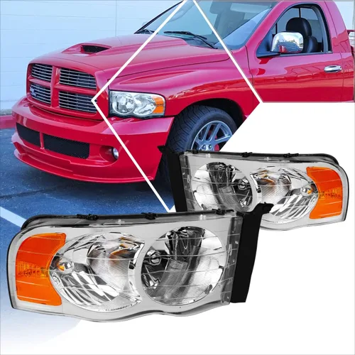 Vista 11 de PM PERFORMOTOR Conjunto de faros Compatible con Dodge Ram 1500 2002 2003 2004 2005/Dodge Ram 2500 3500 2003 2004 2005 2 piezas de lámparas