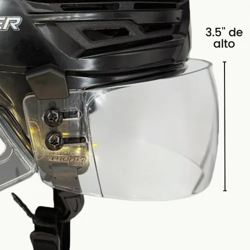 Vista 2 de Casco de Hockey TronX S30 de Corte Recto con Visera Transparente (Antiarañazos/Antiniebla) Certificado CE