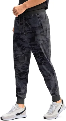Vista 2 de Pudolla Pantalones deportivos para hombre con bolsillos con cremallera, pantalones deportivos ligeros para entrenamiento, gimnasio, correr, golf