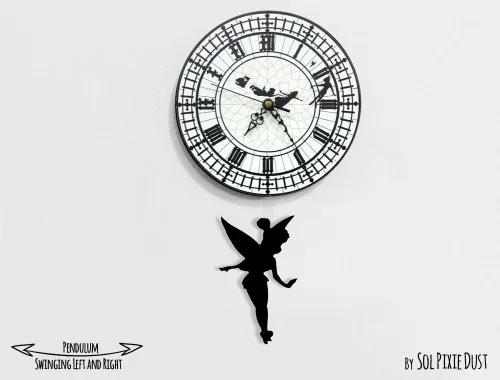 Vista 2 de Tinker Bell Swinging on the Big Ben - Pendulum Wall Clock