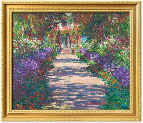 Vista 49 de IPIC - Reproducción artística de los lirios de agua de Claude Monet 1906, impresiones giclée coinciden con el marco dorado clásico, arte de pared
