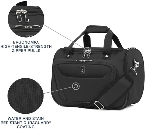 Vista 2 de Travelpro Maxlite 5 Softside Lightweight Underseat Carry-On Travel Tote, Overnight Weekender Bag Negro