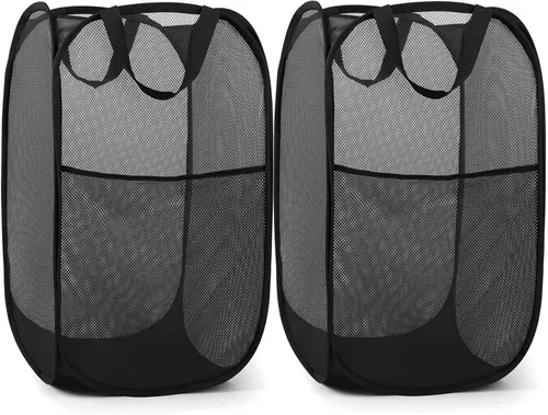 Vista 28 de Cestas plegables duraderas para lavandería, cesta desplegable resistente a desgarros para lavandería, cesta de ropa plegable con asas de transporte