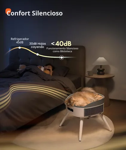Vista 8 de HomeRunPet Calentador de espacio seguro para mascotas con cama climatizada para gatos, calentador de cerámica 2 en 1 para habitación y mascotas