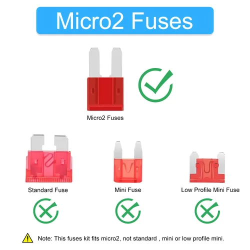 Vista 2 de Juego surtido de fusibles Micro2 - 105 fusibles ATR APT para automóvil con extractor de fusibles, fusible de repuesto automotriz para automóvil