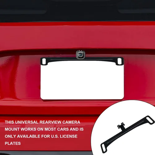 Vista 6 de Soporte universal para placa de matrícula de visión trasera para automóvil, kit de cámara trasera montada en espejo, soporte de instalación
