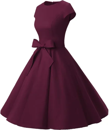 Vista 3 de Dressystar Vestido de cóctel vintage para mujer de los años 50, estilo rockabilly, vestidos retro para baile de graduación
