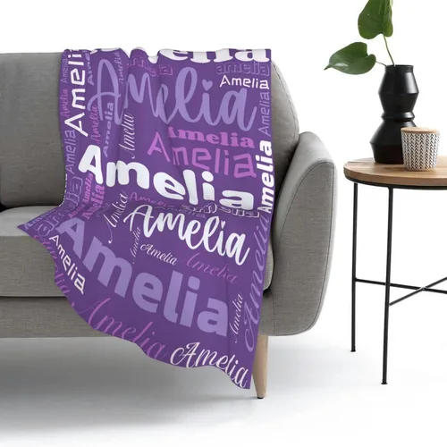 Vista 5 de Mantas personalizadas con nombre para niños, mantas de bebé personalizadas para niñas y niños con nombre, mantas de bebé personalizadas con nombre
