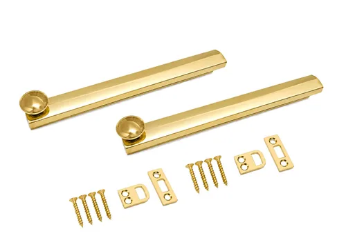 Vista 14 de QCAA Perno de superficie oculta de latón macizo resistente, 6 pulgadas, latón antiguo cepillado, 1 paquete, fabricado en Taiwán Latón envejecido