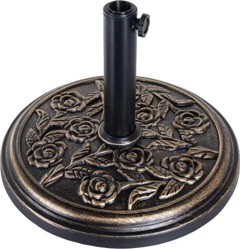Vista 13 de Simple Deluxe - Base resistente para sombrilla de patio de 20" con soporte de acero, rellenable con agua, para exteriores, césped, jardín, redonda