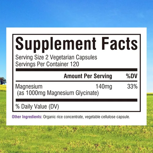 Vista 2 de Innate Vitality Glicinato de magnesio 1000 mg por porción Suplemento de magnesio elemental de 140 mg – Alta absorción, sin tamponado, sin OMG