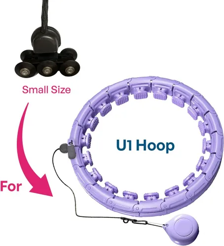Vista 2 de Leann L!fe U1-30 Knots Waist 61”, Magnetic Lock Smart Weighted Hula Hoop for Adults Weight Loss, Infinity Hoop Plus Size, Children Adult Home