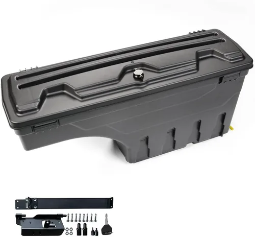 Vista 13 de PIT66 Caja de almacenamiento para cama de camión lado derecho compatible con Ford F150 1997-2014