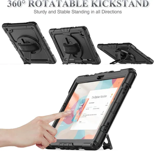 Vista 6 de SEYMAC stock Funda para Samsung Galaxy Tab A8 de 10.5 pulgadas, funda de protección contra caídas de cuerpo completo con protector de pantalla
