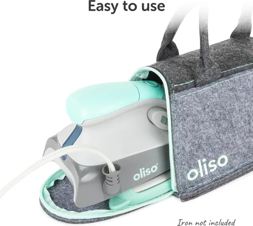 Vista 9 de Oliso M3Pro Project Steam Iron with Solemate (Aqua) + Mini Carry Bag (Aqua) + MultiMat Wool Pressing Pad