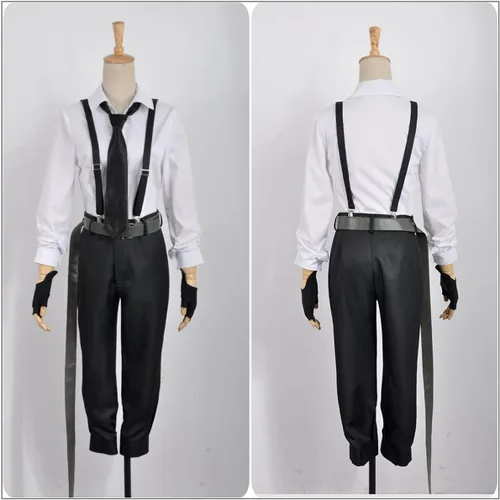 Vista 2 de Weixu Nakajima - Disfraz de uniforme de cosplay con corbata para fiesta de Halloween