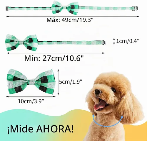 Vista 2 de Segarty Pajaritas para perros, 10 lazos a granel, circunferencia máxima del cuello de 17 pulgadas, lazos para mascotas con cuello ajustable, lazo