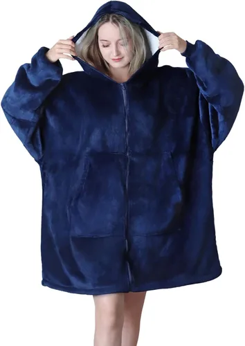 Vista 21 de Wearable Blanket Hoodie, Oversized Flannel Comfy Sweatshirt for Adults,Warm Cozy Hooded Body Blanket