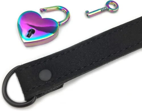 Vista 3 de Succuba Collar de gargantilla con candado, collar de lolita, gato y gatito, terciopelo con cerradura y llave para mujeres y hombres