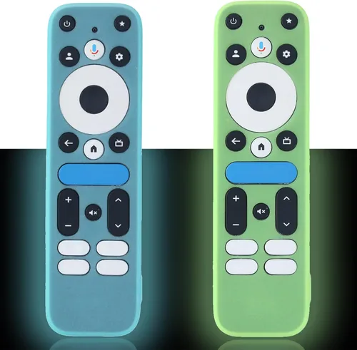Vista 11 de Funda protectora de silicona azul con correa para 2025 Onn Google TV Box 4K pro Remote, a prueba de golpes, cubierta antisuciedad para controlador