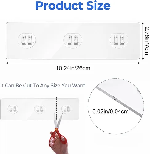 Vista 2 de 4PCS Shower Caddy Sticker Replacement Clear Plastic Adhesive Pads