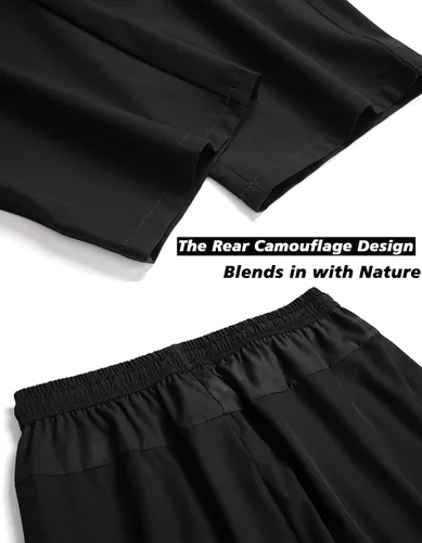 Vista 4 de Mens Lightweight Quick Dry Hiking Running Pants Outdoor Sports Breathable Zipper Pockets Athletic Work Pants