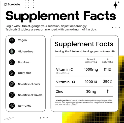 Vista 7 de Time Release Vitamina C 1000 mg + Vitamina D3 1000 UI + Zinc 30 mg Apoyo inmunológico y refuerzo de colágeno Sin OMG, antioxidante durante todo
