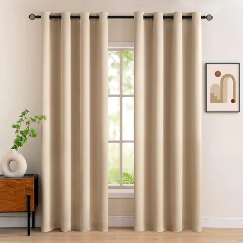 Vista 24 de MIULEE Cortinas opacas para dormitorio o sala de estar, juego de 2 paneles de cortina para ventana con aislamiento térmico y bloqueo de luz