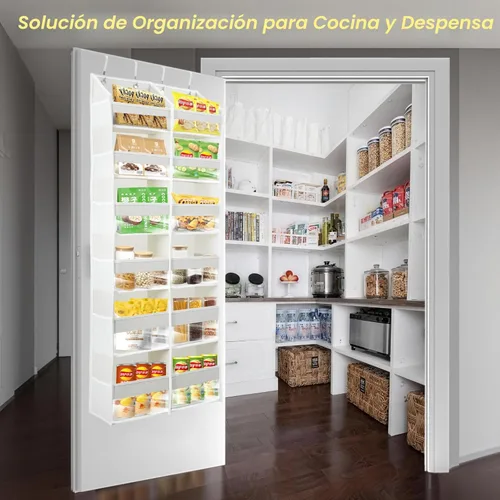 Vista 2 de HOMELUX THEORY Organizador de 6 niveles mejorado para colgar sobre la puerta, 100D extra grueso y gran capacidad de 50 libras, 12 bolsillos