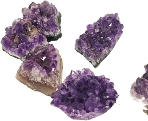 Vista 3 de GEBSKI 1 pieza de piedras de racimo de cristal de amatista natural de cuarzo para decoración del hogar, manualidades, piedras naturales