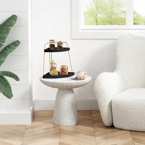 Vista 5 de Forbena Organizador de Rincón para Encimera de Baño en Negro y Oro, Organizador Moderno de Encimera de Cocina para Lavabo, Bandeja de Almacenamiento
