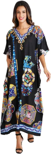Vista 28 de Miss Lavish London - Kaftán largo para mujer - Kaftán de playa africano y kaftan moderno para fiesta y bodas 109-azul