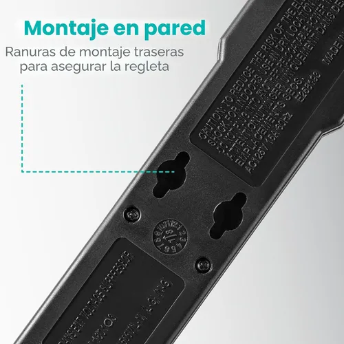 Vista 8 de KMC Paquete de 2 regletas de protección contra sobretensiones de 6 tomas, 900 julios, cable de extensión de 4 pies, protección contra sobrecarga