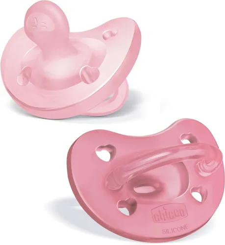Vista 23 de Chicco Luxe Orthodontic Pacifier One-Piece Silicone, 0-6m, 2-Pack Rubor