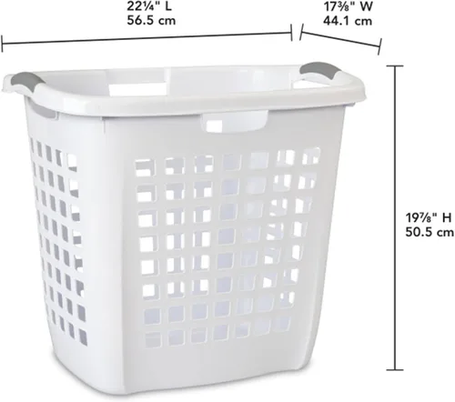 Vista 2 de Sterilite 12258004 Cesta Ultra Fácil de Transportar, Cesta Blanca con Insertos de Titanio, Paquete de 4
