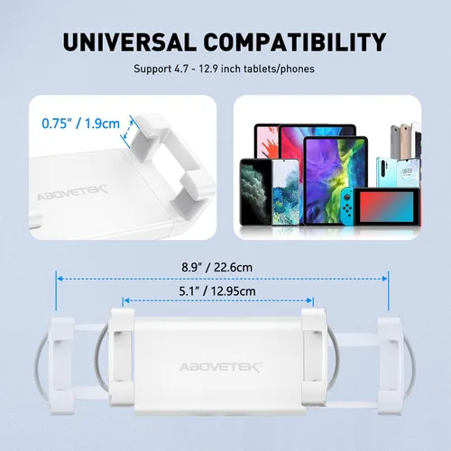 Vista 4 de AboveTEK Soporte de almohada para tableta para cama, manos libres ajustable para iPad de lectura de regazo con puf suave, regalo ideal para mamá, se