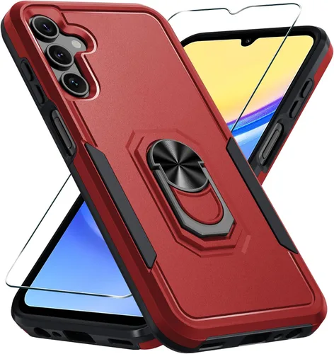 Vista 31 de Janmitta Funda compatible con Samsung Galaxy A14 5G con protector de pantalla + protector de lente de cámara, funda resistente de servicio pesado
