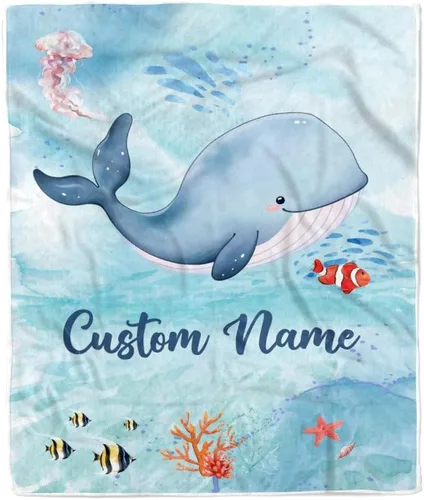 Vista 35 de Manta personalizada con nombre de tortuga para bebé, niño, niña, mar, recién nacido, hijo, hija, nieta, sobrina, cumpleaños, Navidad, manta de forro