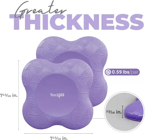Vista 2 de Yes4All Yoga Knee Pads, Thick Cushion for Knee & Elbow, Set of 2 B. Púrpura