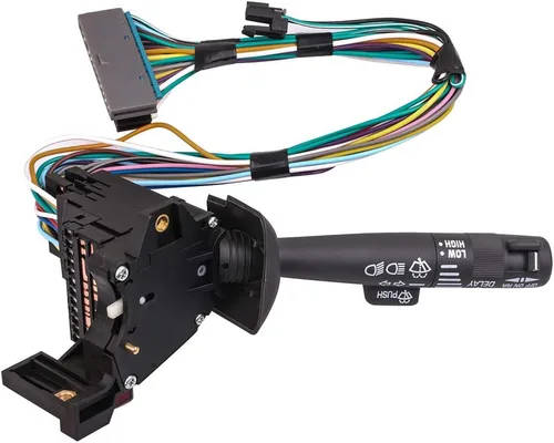 Vista 6 de OCPTY Interruptor combinado multifunción: señal de giro, arandelas de limpiaparabrisas, peligro, control de crucero - negro, actuador de botón