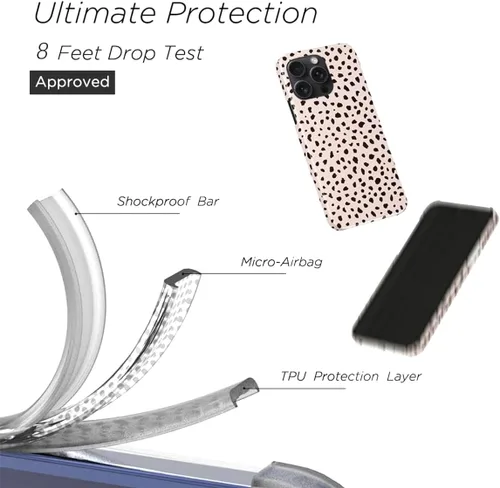 Vista 5 de uCOLOR Funda compatible con iPhone 15 Pro de 6.1 pulgadas, [probada en caídas de 8 pies], diseño a prueba de golpes, funda protectora delgada