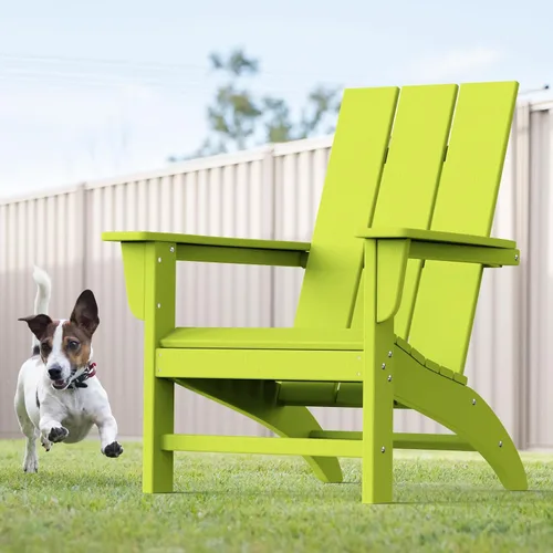 Vista 35 de Silla Adirondack moderna, sillas de patio de plástico HDPE para todo tipo de clima, silla para hoguera, sillas de césped al aire libre para terraza