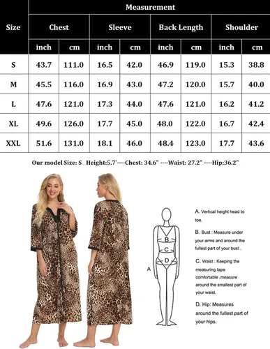 Vista 6 de Bloggerlove House Dresses for Womens Robe Long Zip Up House Coat Half Sleeve Night Gowns Comfy Sleepwear Print Loungewear