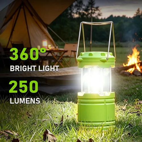 Vista 2 de Paquete de 2 mini linternas LED verdes para acampar