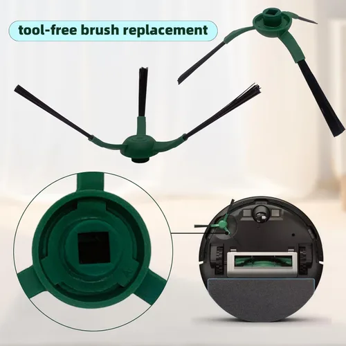 Vista 5 de Paquete de 6 cepillos de barrido de bordes compatibles con iRobot Roomba 705/505/405/205/105/105/Essential Series Robot Side Brush Partes