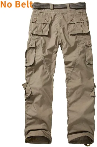 Vista 2 de GSGGIG Pantalones de senderismo para hombre, pantalones tácticos para hombre, ligeros, informales, Ripstop, para trabajo, con bolsillos