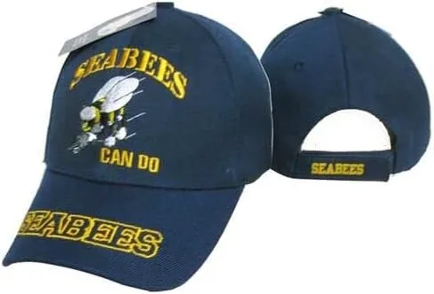 Vista 2 de Nuevo! US Navy USN Seabees CAN DO Ball Cap HAT Navy, Multi