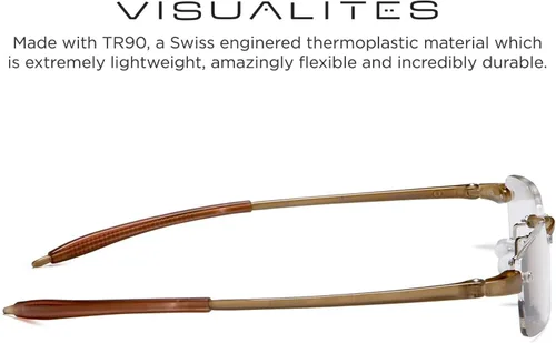 Vista 3 de Visualites Gafas de lectura ligeras sin montura para hombres y mujeres - Modelo - VIS 1 Caqui